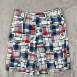 IZOD Shorts Men 30 Multi Plaid PatchWork Preppy‎ Luxury Sport Vintage 10" Inseam